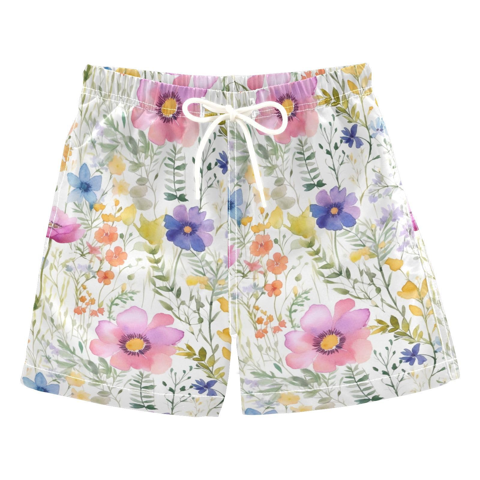Small Purple Flower Boys Swim Trunks Toddler Shorts Swimwear Boardshorts