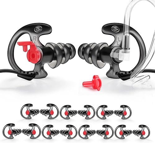 Miniatura 9 de Zeadio Auricular de triple brida, cómodo tapón de silicona para oído – grande, par de 4, negro