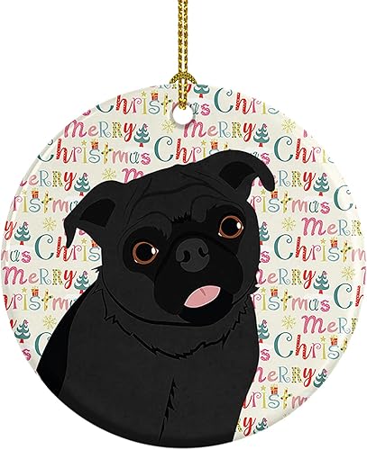 Miniatura 112 de Caroline's Treasures Adorno navideño de husky siberiano en blanco y negro #2 de cerámica para árbol de Navidad, decoración colgante para el hogar,