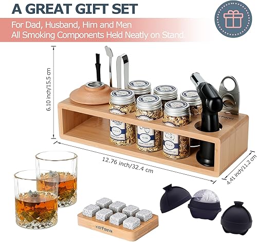 Miniatura 7 de Kit de ahumador de whisky de 26 piezas con antorcha  Kit de infusor de ahumado de cóctel  Kit de fumador de bebidas antiguas  Regalo de whisky
