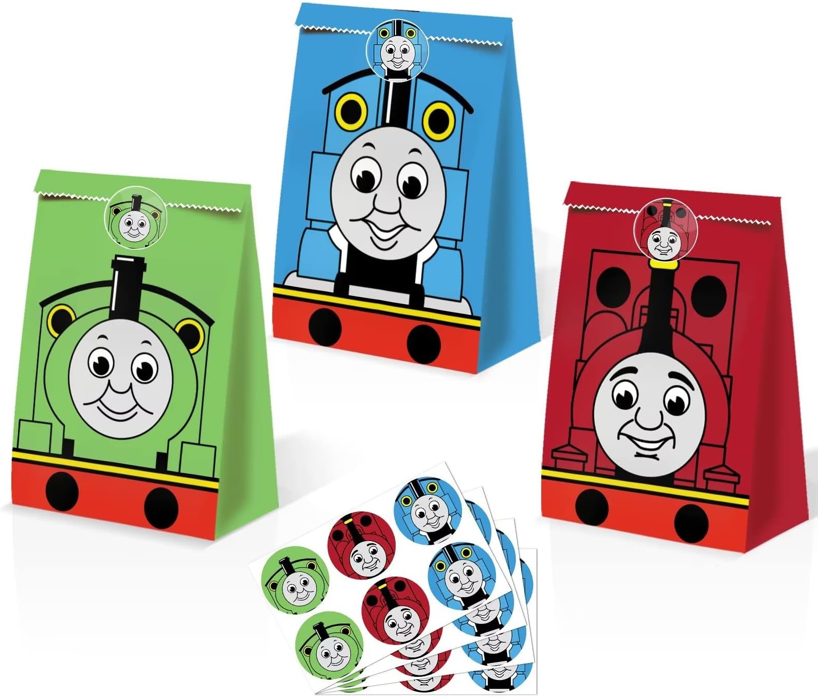 24 PCS Candy Bags - Train Party Favors & Birthday Party Supplies - Goody Treat Bags
