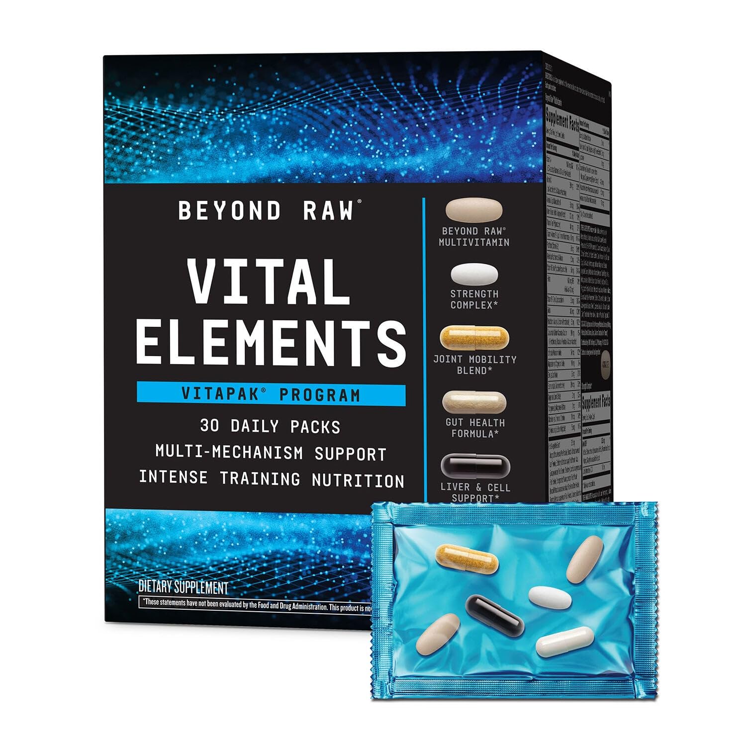 Vital Elements Vitapak Program, Nutrition Vitamin Packs for Men and Women, Gut Health Formula, Strength, NAC, Joint Mobility, 30 Packets