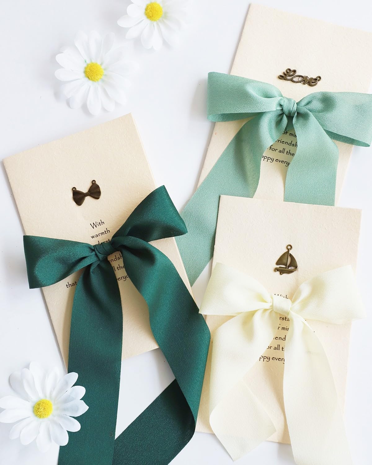 MORSUNBELA Green Chiffon Ribbon - Sage, Eucalyptus & Mint Green - 25mm x 23m, Green, 2.5 cm x 23 m - Image 4