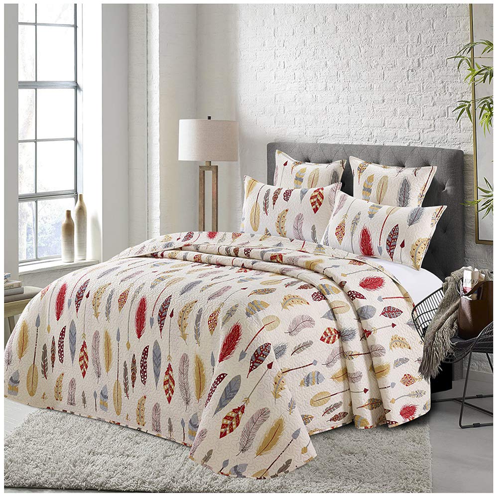 COTTON ARTean- Colcha Bouti Salve Cama de 180 (280x260 cm). Incluye 2 Fundas de cojín.