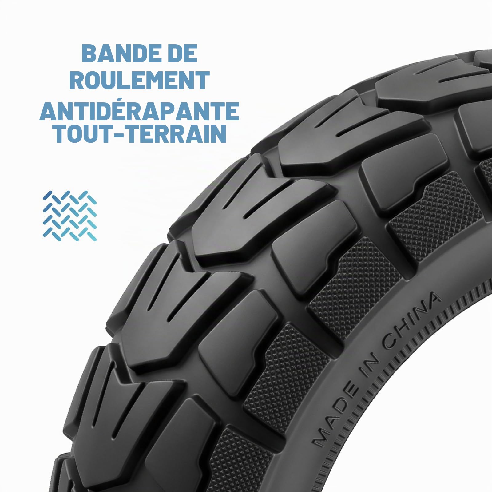 10x2,75-6,5 Pneus pleins pour KuKirin G3/G3 Pro, Smartgyro Speedway/Rockway/Crossover, Hitway H5/H5 Pro/HB24/HB24 trottinettes électriques 10 pouces Pneus en caoutchouc plein hautement