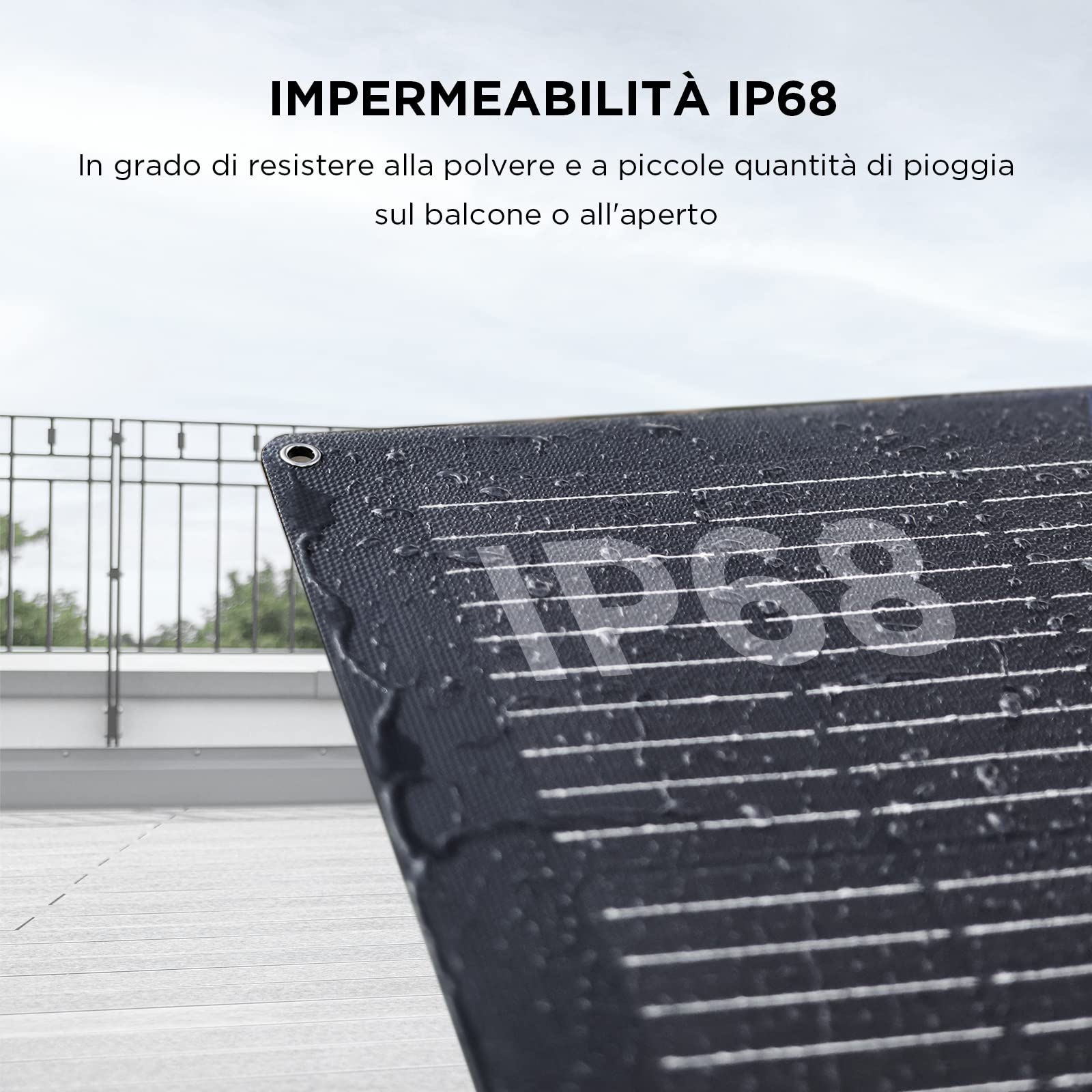 Pannello solare flessibile EcoFlow da 100 W con impermeabilità IP68 e moduli solari ad alta efficienza per tetti, camper e altro ancora