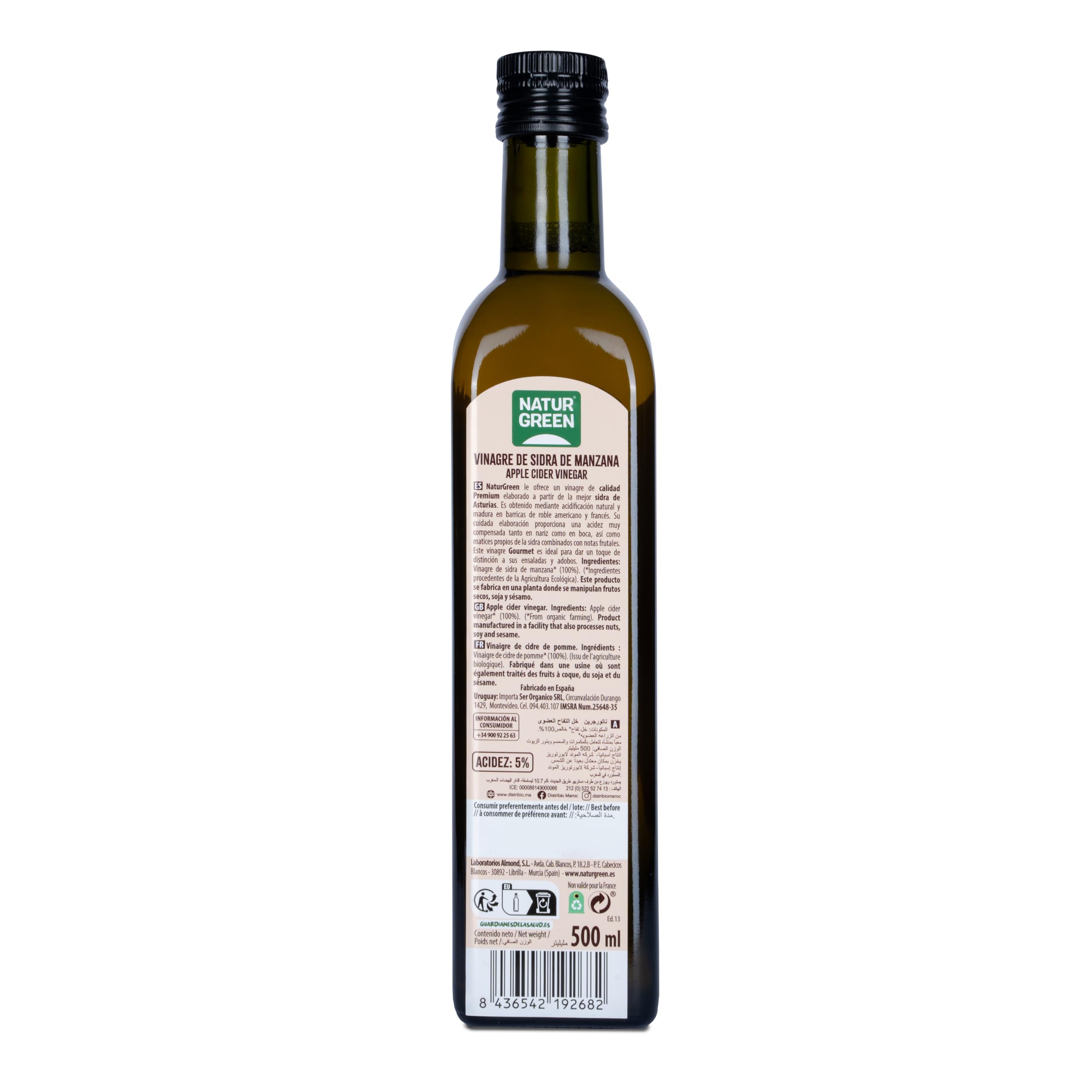 NaturGreen Vinagre de Sidra de Manzana Bio Ecológico 6% 500 ml
