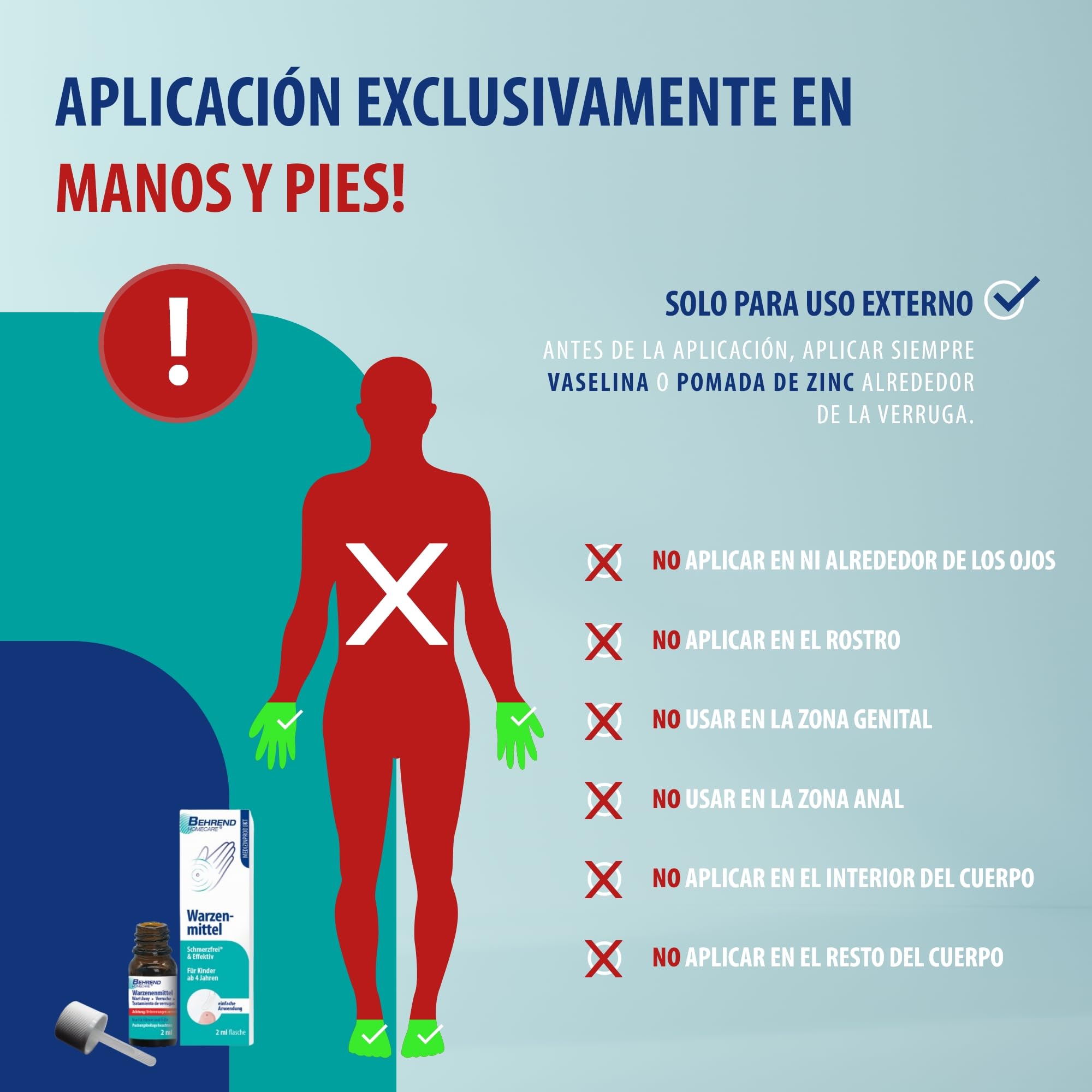 Behrend - Contra las verrugas en manos y pies - preciso, indoloro y seguro - apto para niños a partir de 4 años - Eficacia clínicamente probada (2 ml)