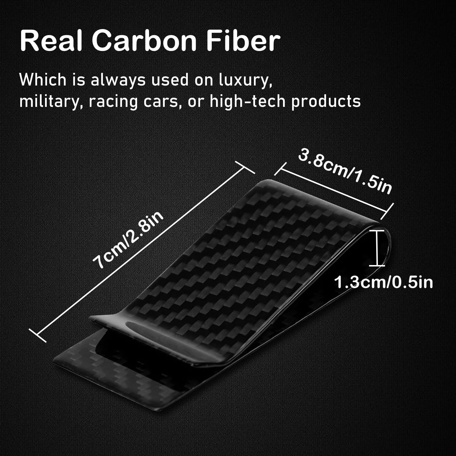 Carbon Fiber Geldklammer, Geldschein Organizer Herren Geldscheinklammer Schwarz,Money Clip zum Männer und Frauen für Geldscheine Visitenkarte Kreditkarte (Carbon Fiber)