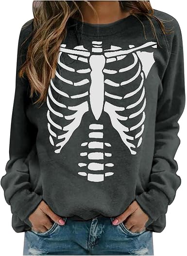 Amazon.com: Sudaderas de Halloween para mujer con cuello redondo, manga  larga, gótico, disfraces de Halloween sueltos, camisa : Ropa, Zapatos y  Joyería