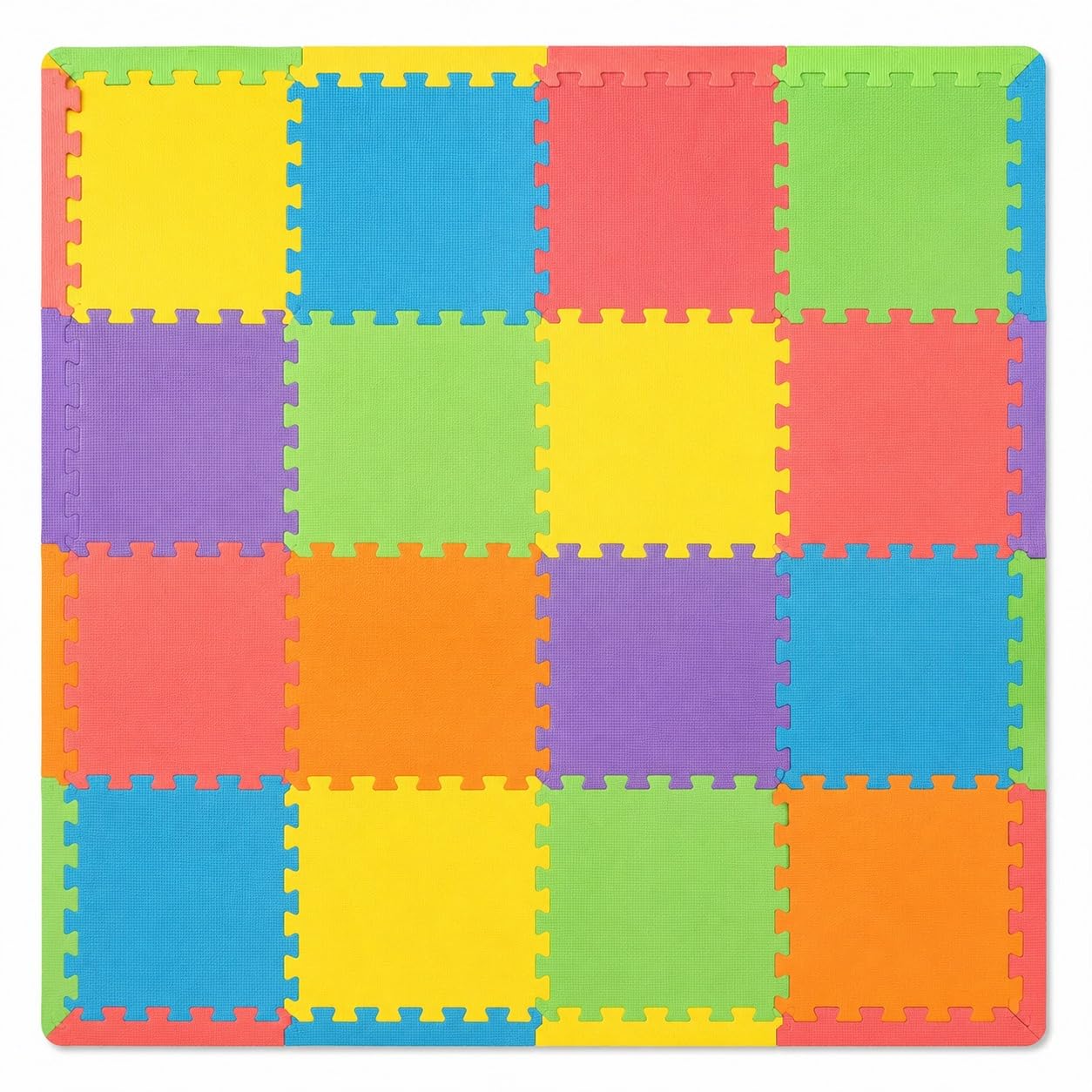 Interlocking EVA Foam Floor Mats 30x30cm, Extra Thick Soft Puzzle Tiles for Yoga, Gym, Kids Play Area, Home Workout, Exercise, Non Slip Protective Matting (Multicolor, 9Mats with Border)