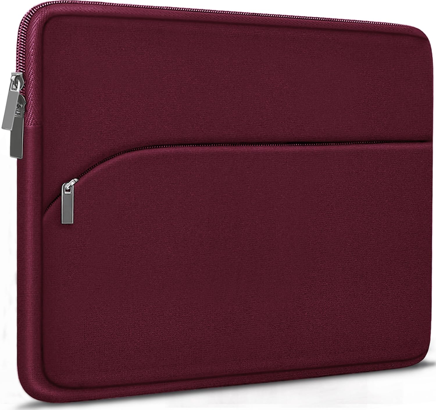 Funda protectora delgada para monitor portátil de 14 pulgadas, con bolsillo frontal, funda de transporte de viaje compatible con MacBook Air/Pro, HP, Dell, Lenovo, Acer, rojo vino