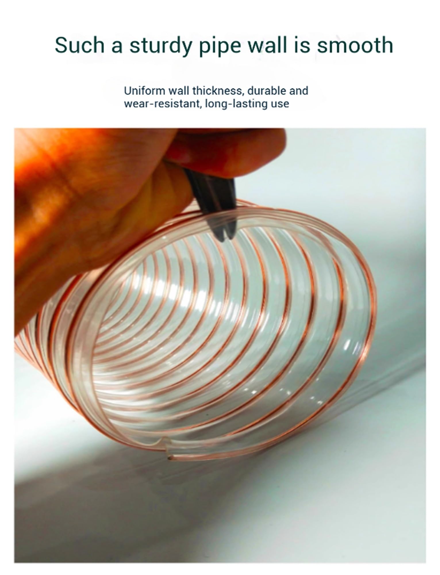 Tubo flessibile in poliuretano, 1 m, tubo di ventilazione in poliuretano, spessore parete 0,9 m, condotto d'aria leggero, ideale per sistemi HVAC e progetti fai da te