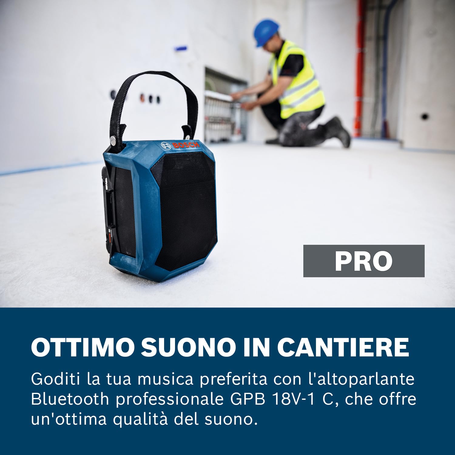 Bosch Professional 18V System Altoparlante Bluetooth a batteria GPB 18V-1 C (incl. coperchio batteria)