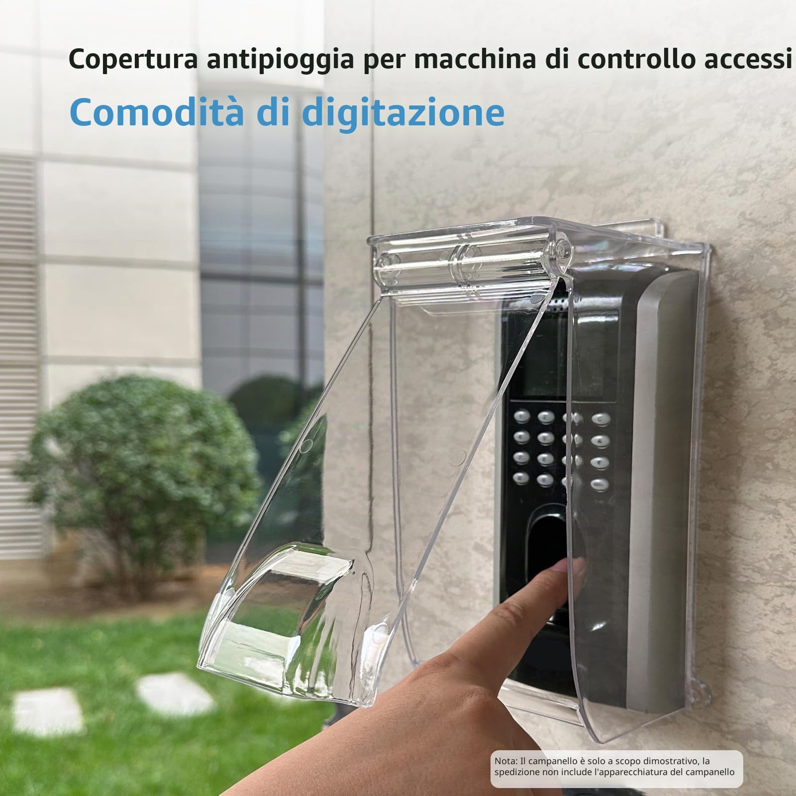Trasparente Flip Cap campanello, protezione dalla pioggia e dalle intemperie, copertura per controllo accessi con impronta digitale, compatibile con Ring Video Doorbell/lucchetto con codice/Keypad