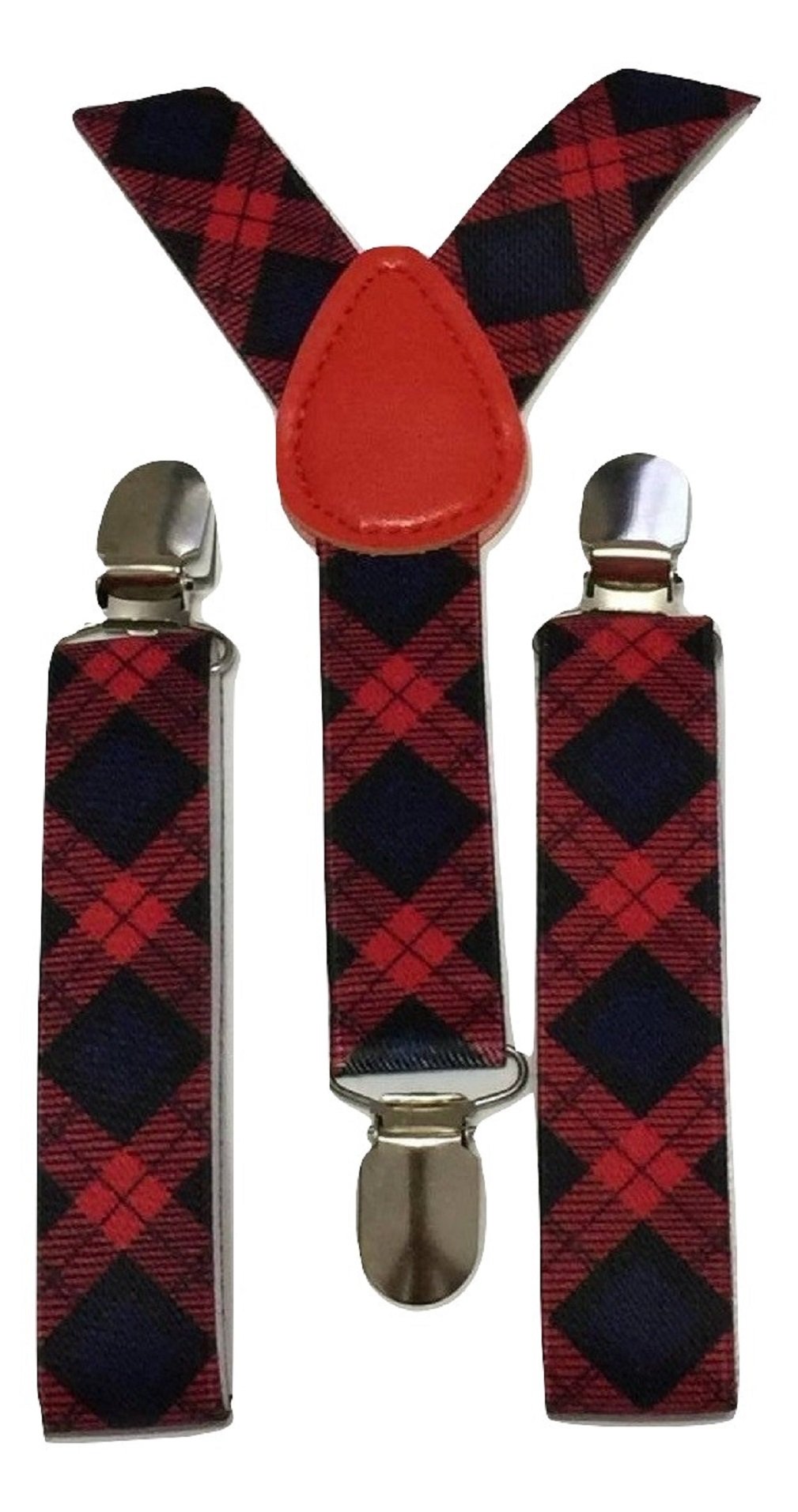 L&L® Adult Children Kid Boy Braces suspender Scotland Tartan Fancy Dress UK (Adult, red)