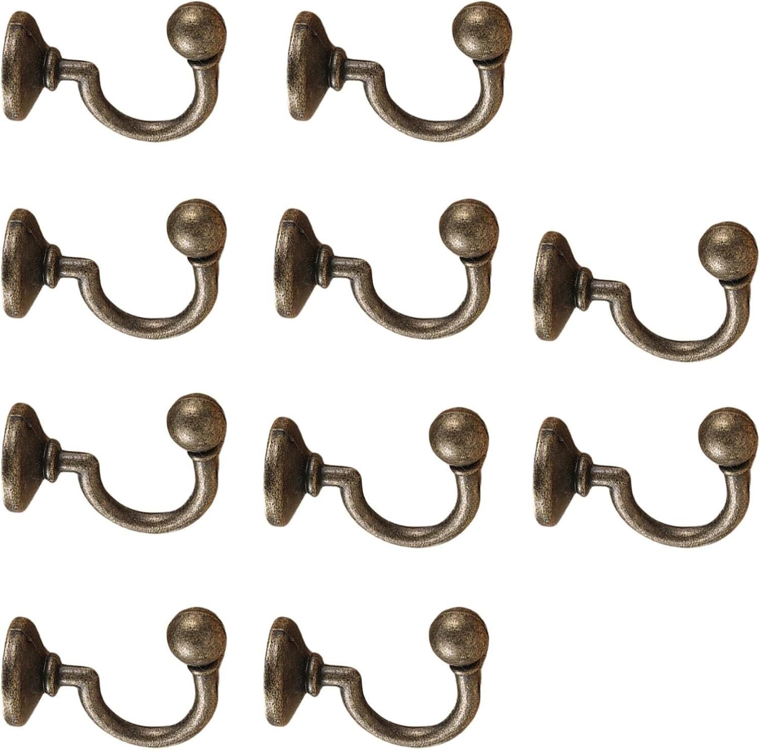PAQWTYB Hooks, 10 Pack Wall Hook Single-Hole Zinc Alloy Small