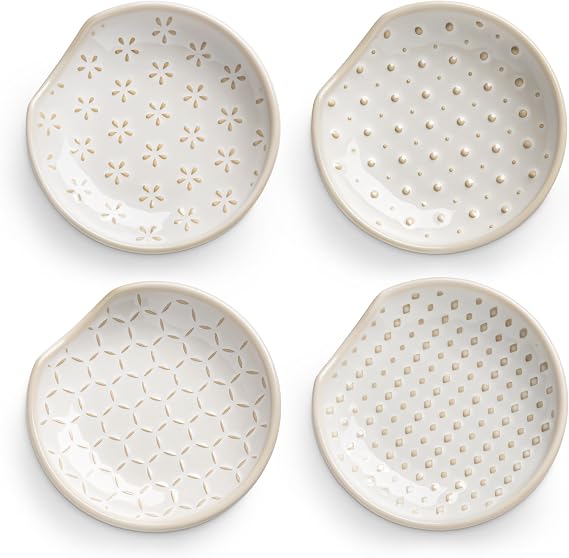 MALACASA 4 Pack Ceramic Spoon Rests for Stove Top