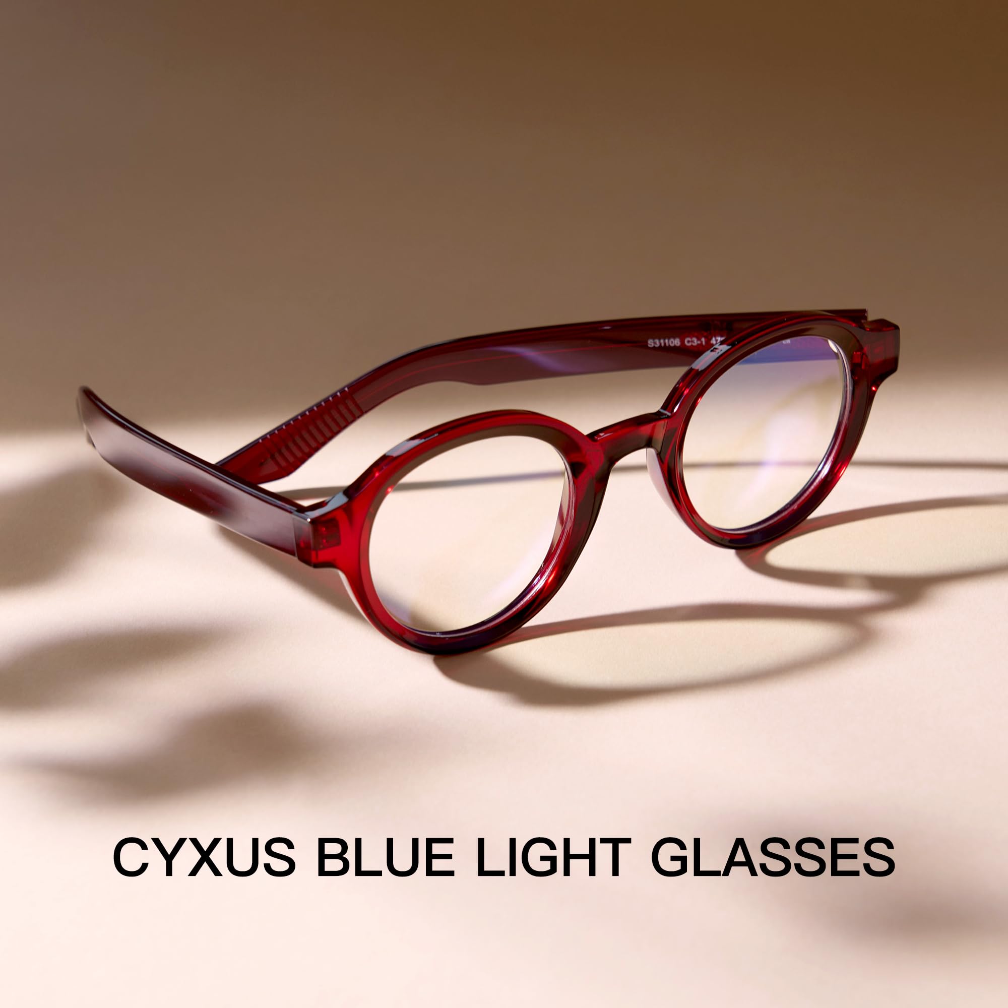 Cyxus Occhiali Nerd Retrò Occhiali Luce Blu Uomo Donna Moda Occhiali Da Computer Anti Mal di Testa Affaticamento Degli Occhi 8560