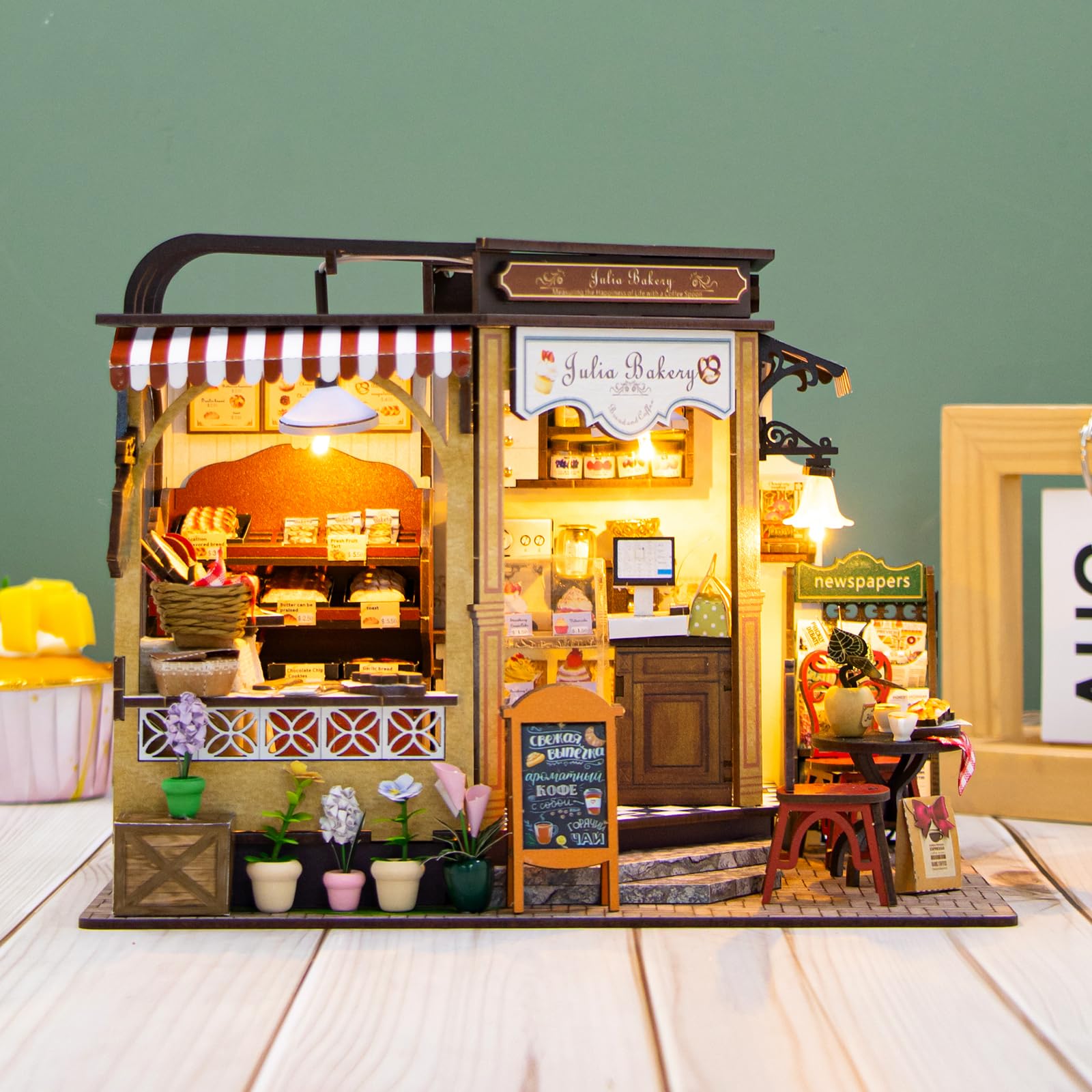 Foyucool Kit de Miniaturas para Adultos, Casa de Muñecas con Muebles, Kit DIY para Adultos, El Regalo Ideal para Navidad o cumpleaños, Sala de Clases — view 42