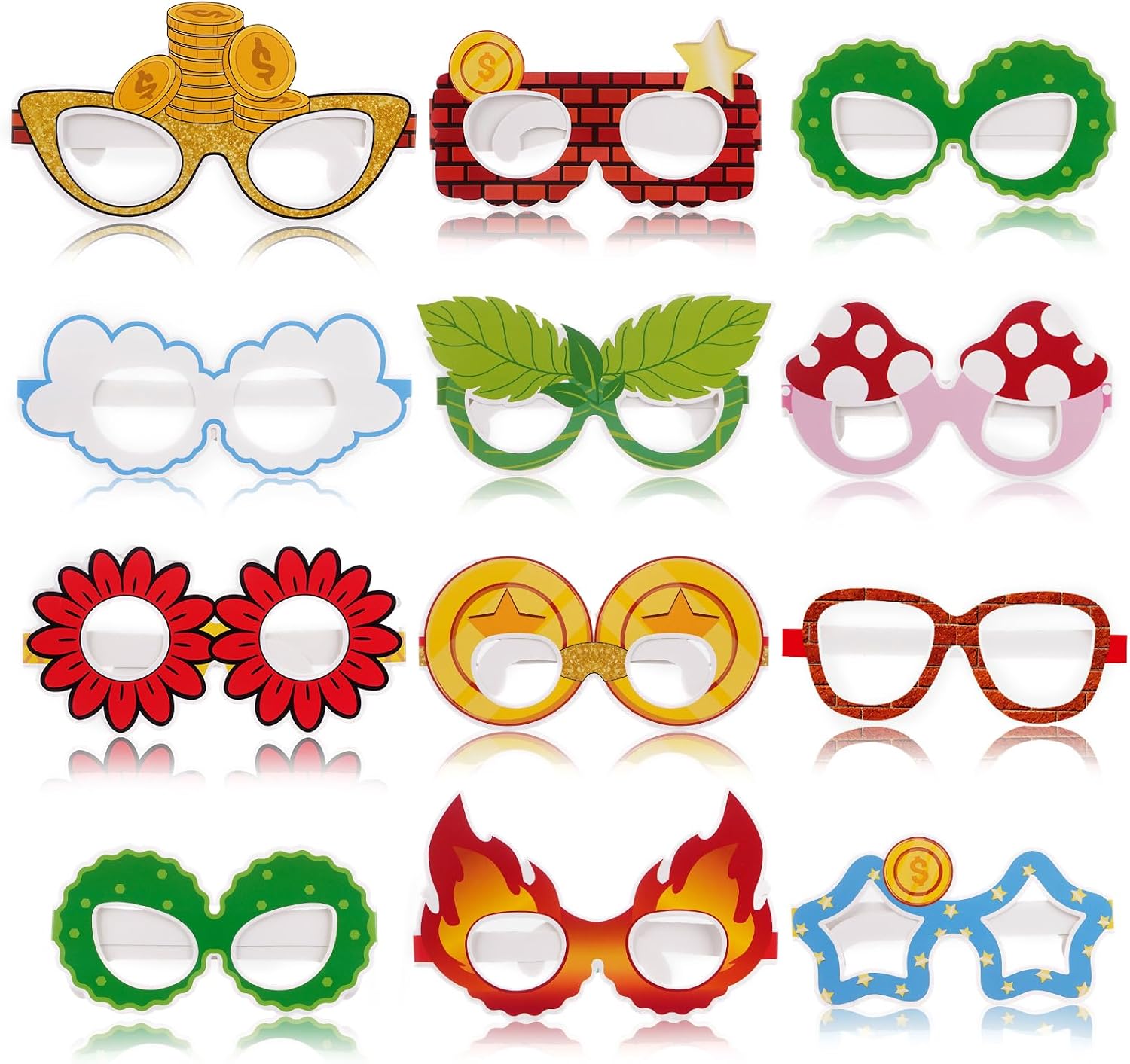 Vanblue 24 PCS Game Party Favors Paper Eyeglasses for Kids