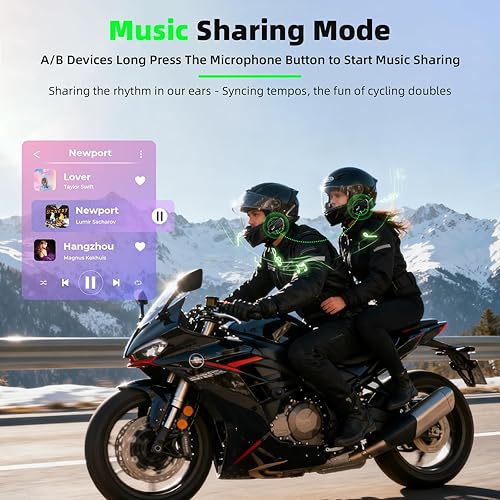 Miniatura 3 de Auriculares Bluetooth para casco de motocicleta con pantalla LED, sistema de intercomunicación de casco de 2 vías con 2 micrófonos tipo, ranura para