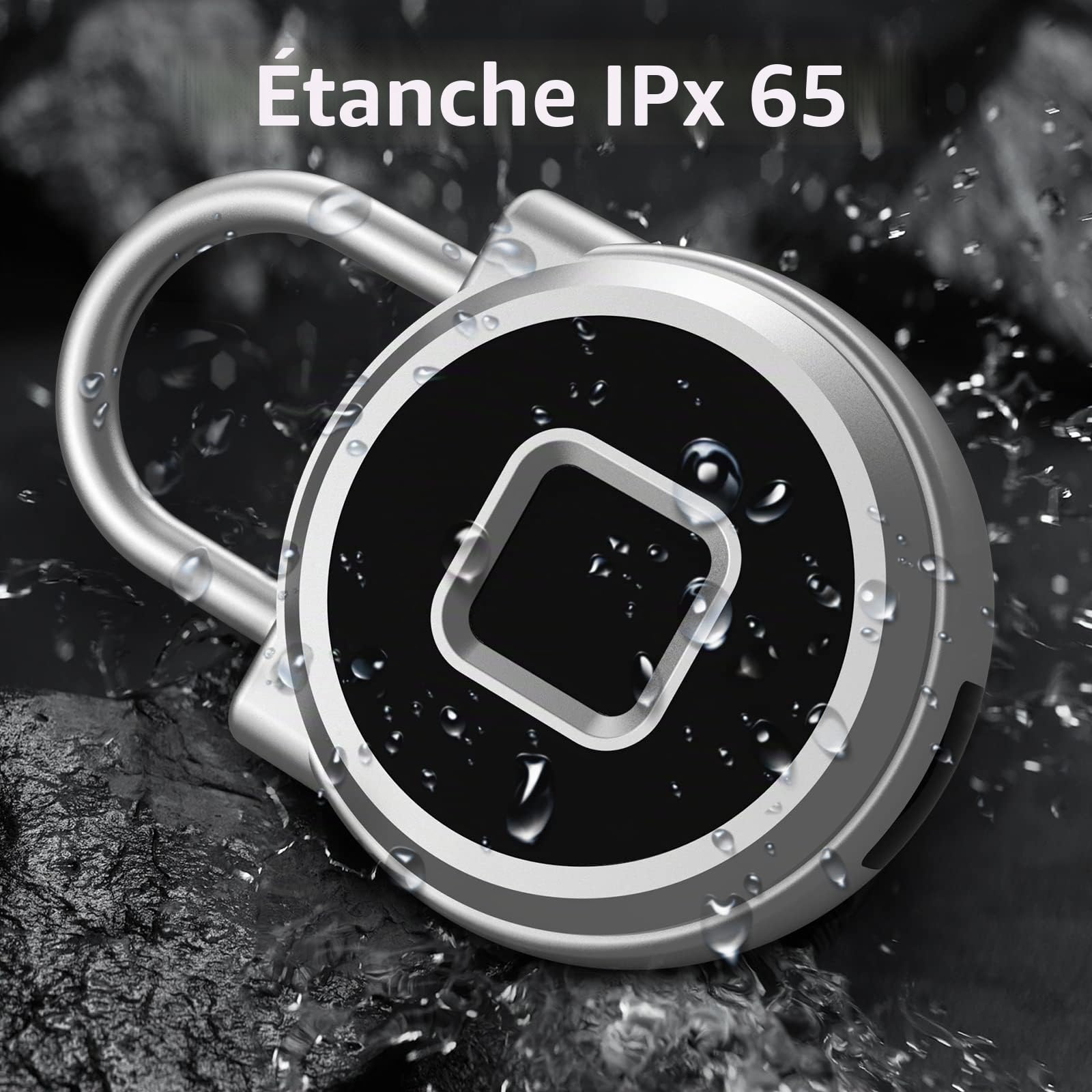 Cadenas à empreintes digitales, Eseesmart Bluetooth Cadenas d'extérieur sécurisé et résistant aux intempéries, Chargement USB, Pour clôture, portail, abri de jardin, salle de sport