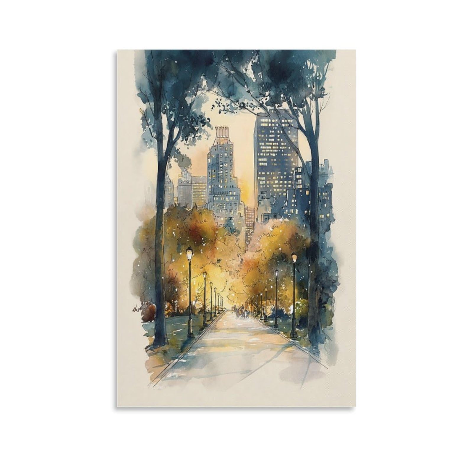 Minneapolis 24x36inch(60x90cm) Vintage Travel Poster Watercolor Canvas Art