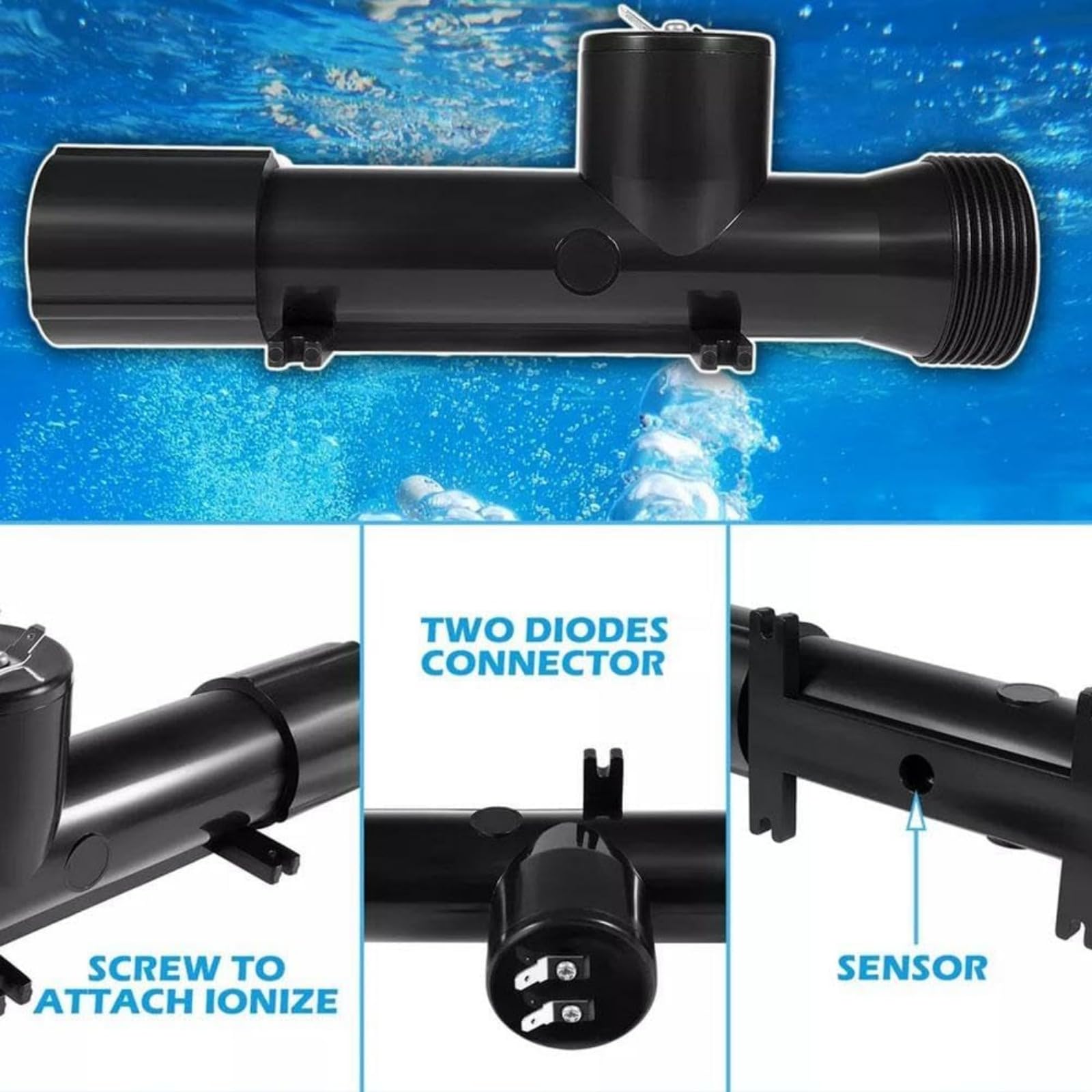 Generico Camera di Ricambio per Ionizzatore per Piscina, Tecnologia di Ionizzazione in Rame E Argento Senza Sostanze Chimiche, Tratta 40.000 Galloni di Acqua