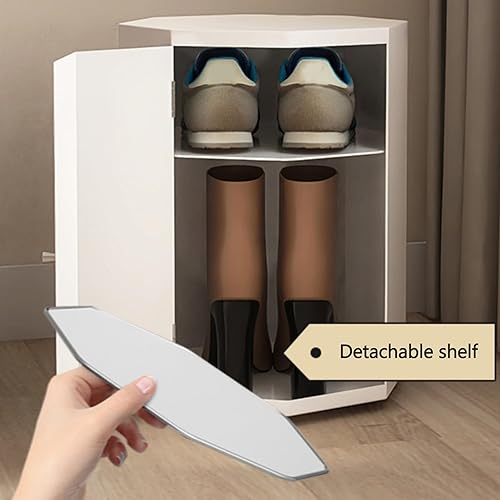 Miniatura 6 de Zapatero giratorio de 360, armario de zapatos giratorio de metal vertical redondo, almacenamiento de 3691215 niveles, estante estrecho, simple y