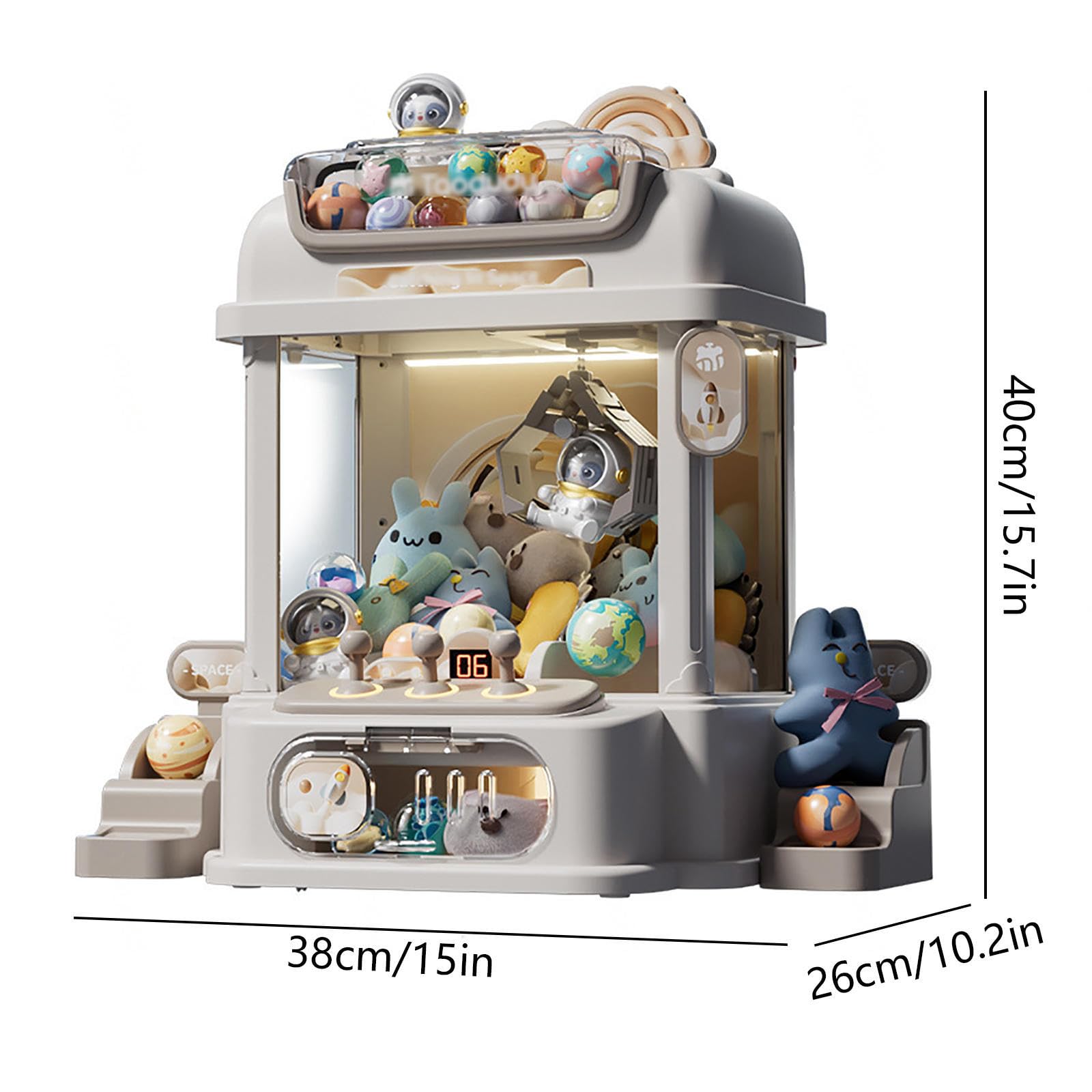 Macchina per Bambole Giocattolo con Telecomando, Macchina Pesca Pupazzi con Luce E Musica,2 Bambole Panda,25 Bambole,20 Gashapon Gioco Divertente E Regalo per La Festa,Pink