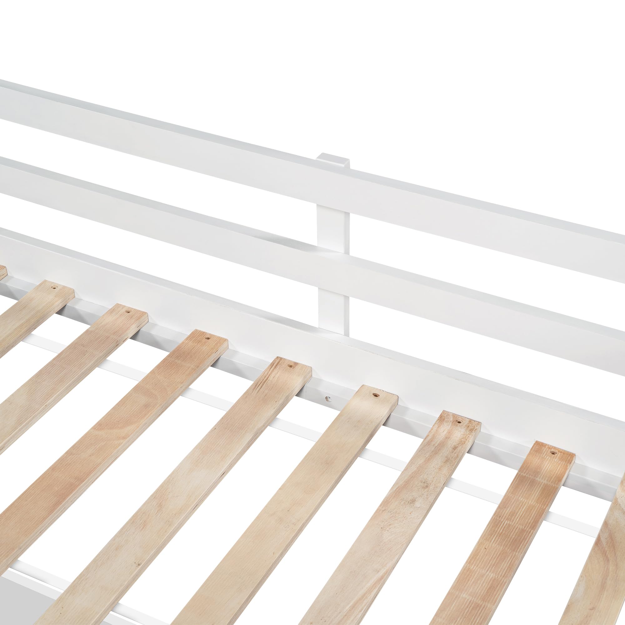 Azkoeesy Letto singolo per bambini con cassetti e ripiani contenitore, 90x200 cm, con protezione anticaduta e lavagna, Legno di pino, bianco