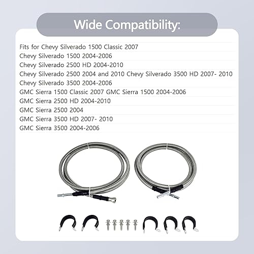 Miniatura 4 de La línea de combustible trenzada de acero inoxidable flexible se adapta a modelos seleccionados de Chevy y GMC que reemplaza 819-846