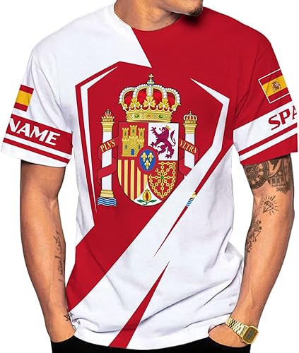Miniatura 4 de Camiseta personalizada de España con la bandera española de España Souvenir camiseta, España, España Shirt