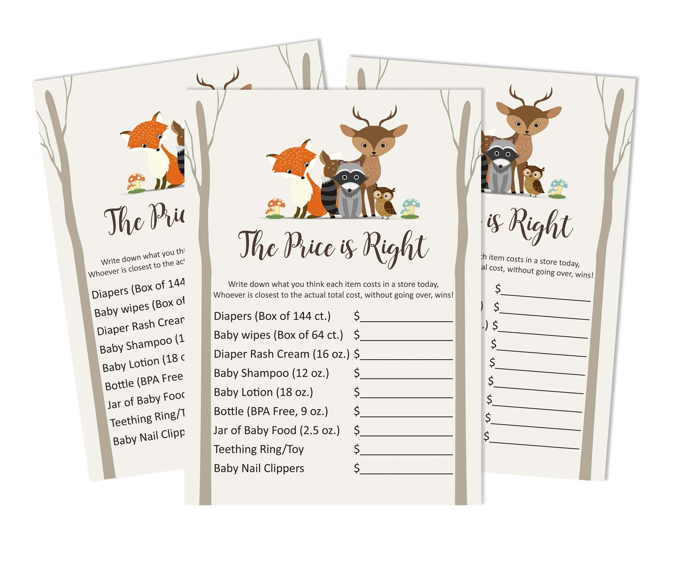 Buy Inkdotpot 50 Sheet Gender Neutral If The Price is Right Baby Shower