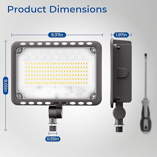 Miniatura 7 de CINOTON Luces LED de inundación de 120 W para exteriores, IP65 impermeables, luces de pared de seguridad exterior con articulación de 180, 16800LM