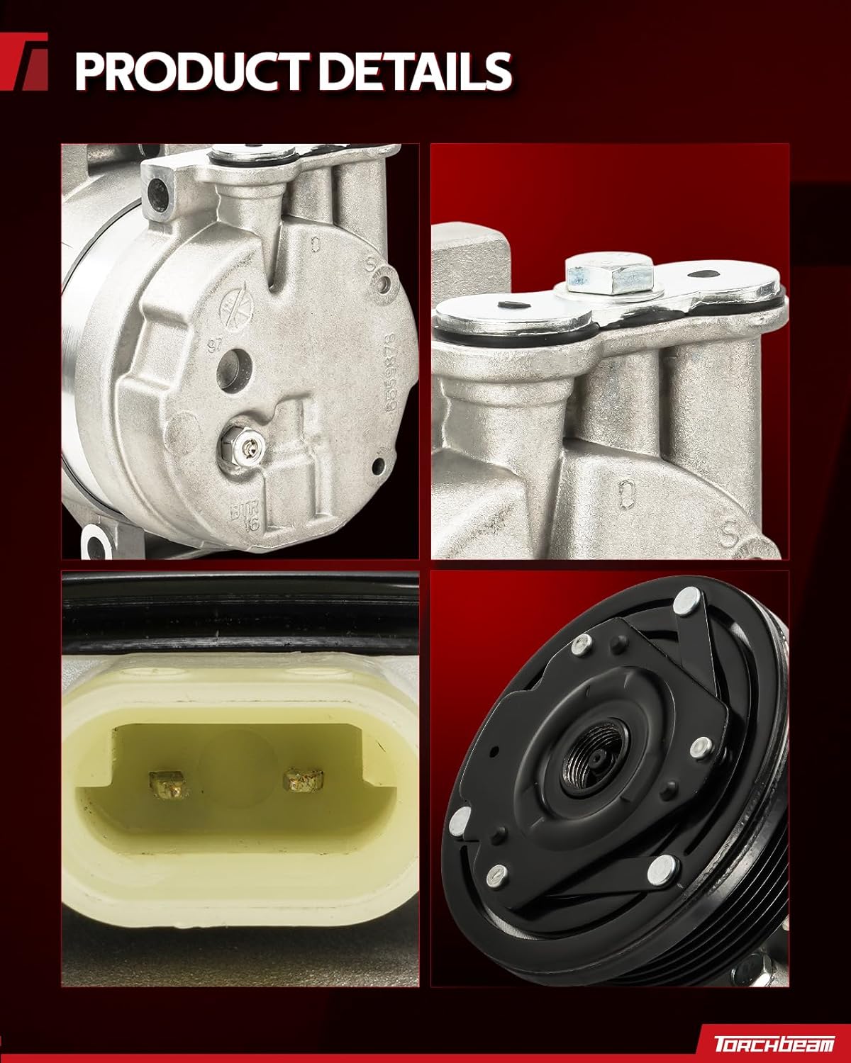 Torchbeam AC Compressor with Clutch Fit for Chevrolet Malibu/Impala 2000-2003 3.1L/3.4L, for Buick Century 1997-2005 3.1L, OE: 58992, 6511404