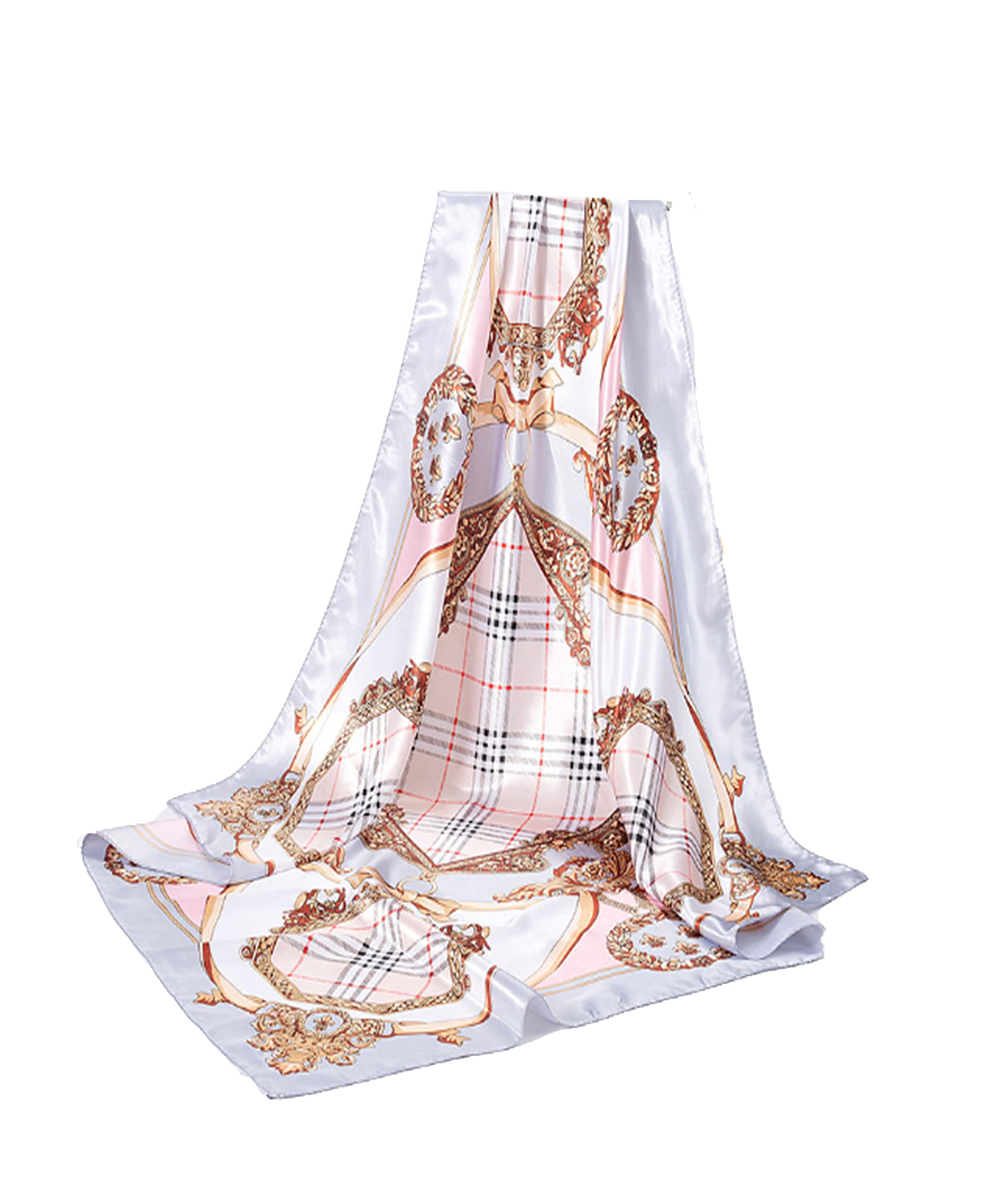 GLORIS Seidenschal Damen 90x90cm – Elegantes Quadratisches Seidentuch | Halstuch Satintuch Bandana Kopftuch Tuch | Geschenk für Damen Mode Accessoires
