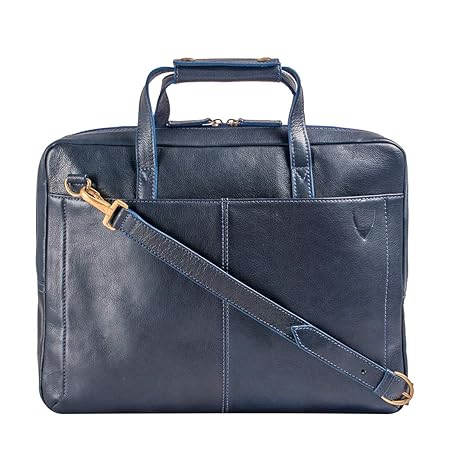 Blue leather laptop bag Clearance