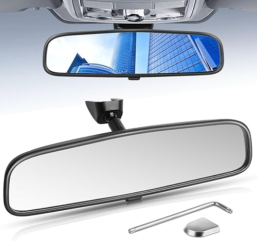 Espejo retrovisor de 10.6 pulgadas, espejo retrovisor interior tipo ajuste universal, compatible con Jeep Wrangler Nissan Rogue, Altima, Toyota,