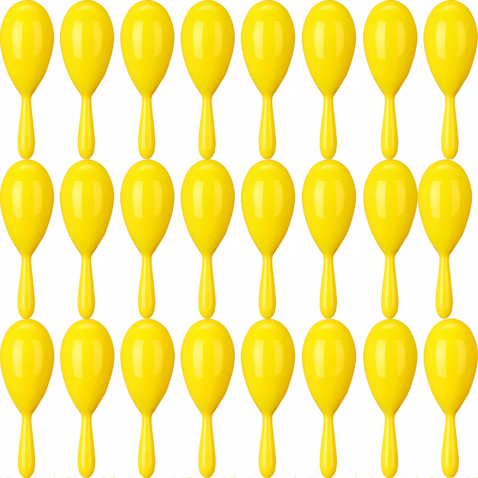 GCQJOQ 24 Pcs Maracas, 4.3 Inch Plastic Maracas for Mexican Fiesta, Luau Party, Wedding, Birthday, Cinco De Mayo Fiesta Themed Party Supplies (yellow)