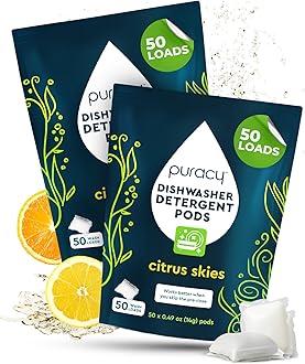 Dishwasher Pods, Natural Dishwasher Detergent, Citrus Skies Dish tabs - Enzyme-Powered, Spot & Residue Free - TikTok Trend Items, Must Haves from TikTok (Citrus Skies, 50 Count - 2 Pack)
