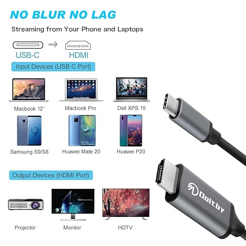 Miniatura 5 de Cable USB C a HDMI para iPhone 15 ProMax 4K, S23 S22 S21 Note 20 a HDMI, cable adaptador USB C a HDMI para Samsung Galaxy, MacBook ProAir, iMac,
