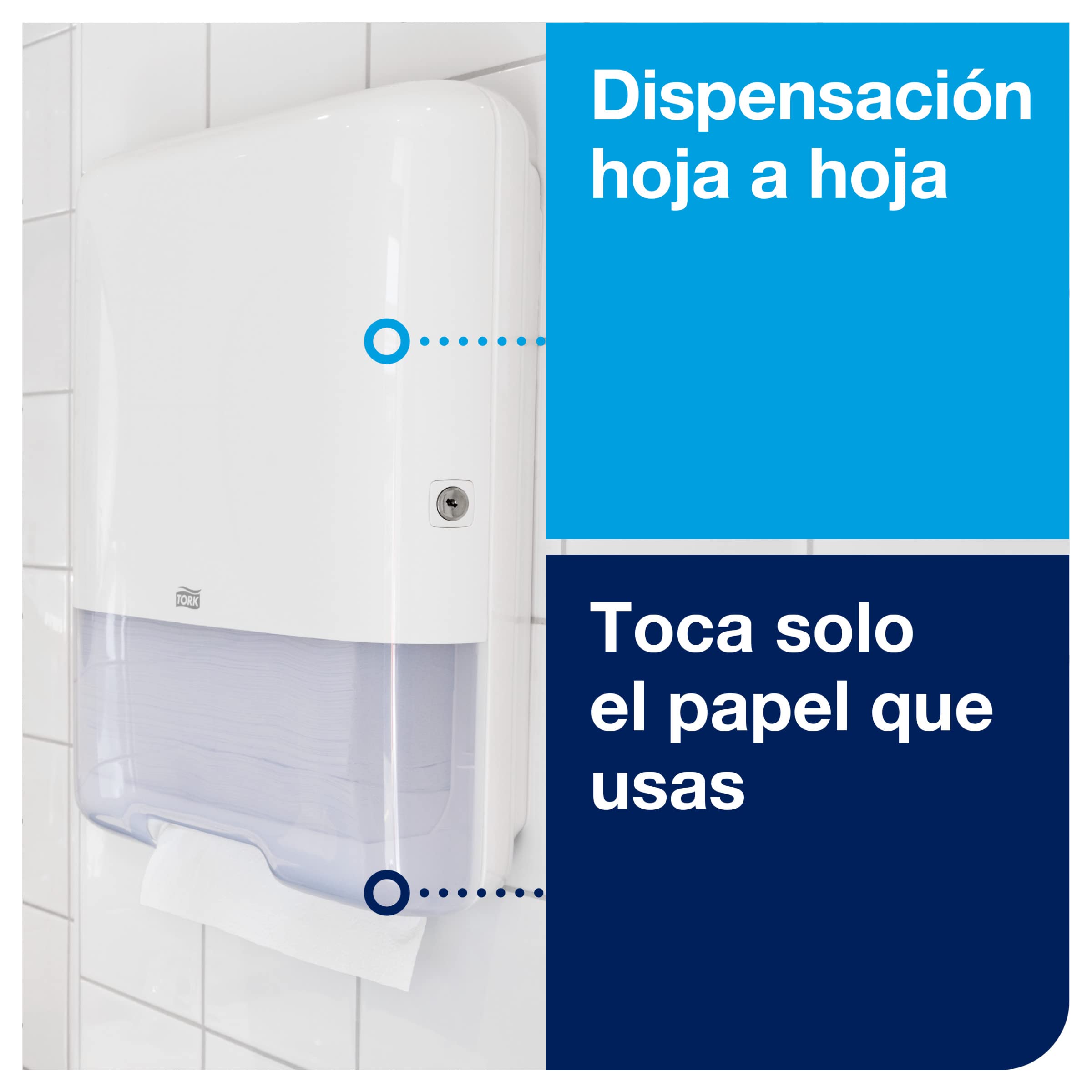 Tork 553000 Dispensador Mini de Toallas de Mano Plegadas en C y ZZ, Blanco