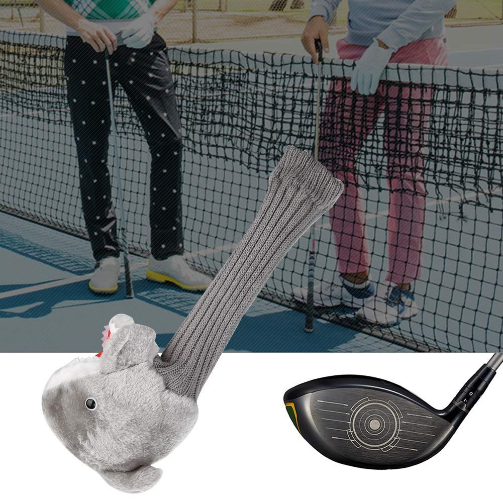 Couvre-tête de en Bois, Couvre-tête de Couvre-tête de Club de de conducteur en Forme de tête de Requin Protège la tête du Club des Rayures et de la poussière