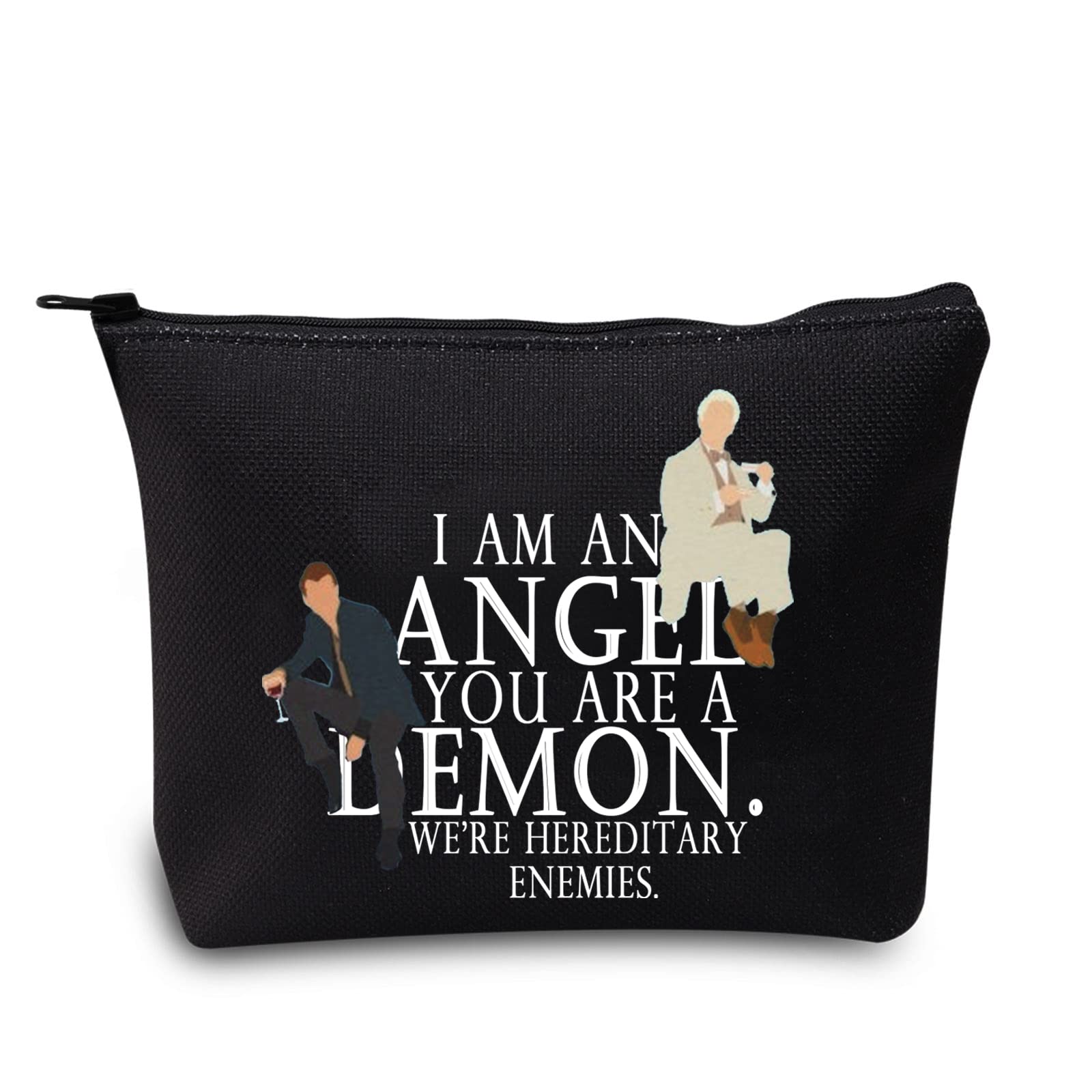 LEVLODemons and Angel Fans Cosmetic Bag Demons and Angels TV Show Gift I am an Angel You are a Emon We're Hereditary Enemies Make up Zipper Pouch Bag Angel Merchandise