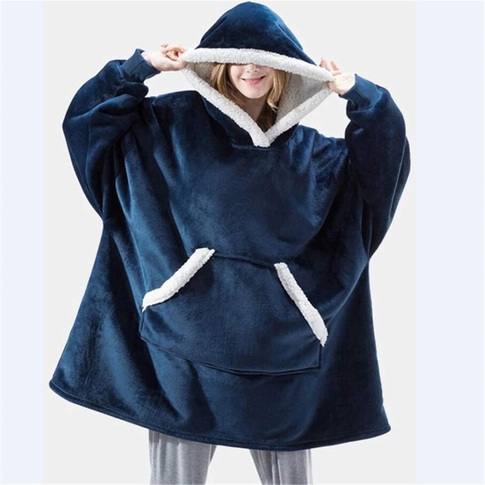 Unisex Hoodie Blanket Sweatshirt,Sherpa Giant Pullover with Large Front Pocket,Ultra Soft Sherpa Fleece Warm,Oversized Wearable Blanket Hoodie,TV-Blanket For (5)
