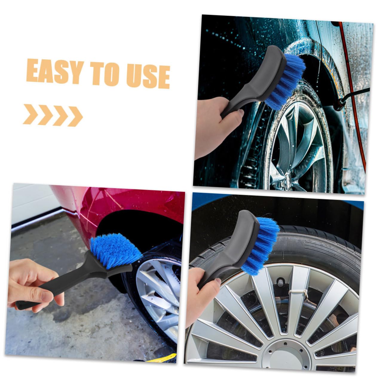 ULTECHNOVO 6pezzi Spazzola per Pulizia Pneumatici Auto di Spazzole Compatte e Pratiche per La Manutenzione delle Ruote Design Resistente e Versatile per Lavaggio Auto e Cura Veicoli Facile da