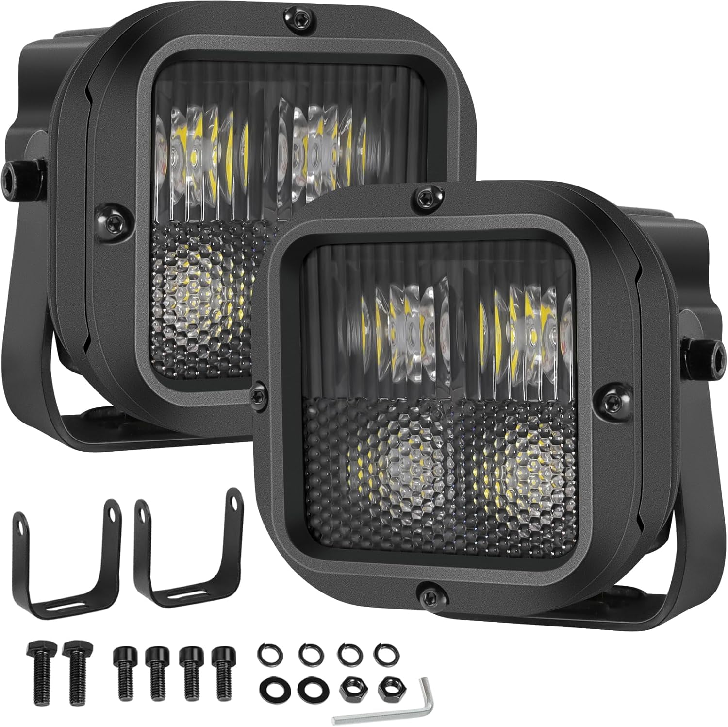 X-Series 3'' Cube CREE LED Pod Lights 2Pcs, 2026 New Driving Combo Beam Offroad Reverse Backup Hitch LED Lights for Truck Jeep Pickup UTV Motorcycle