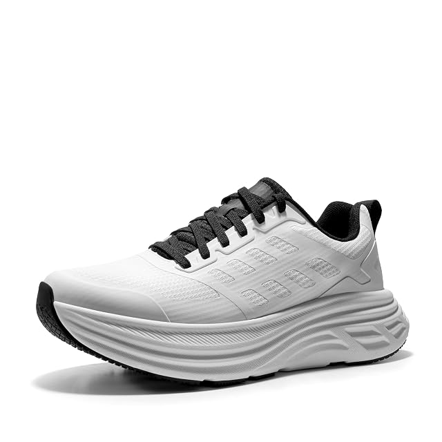 NORTIV 8 NORTIV 8 Women's Walking Shoes Cushion Running Tennis Shoes ActiveFloat Non-Slip Comfortable Breathable Workout Gym Sports Athletic Sneakers,Size 8,White,SNWS245W